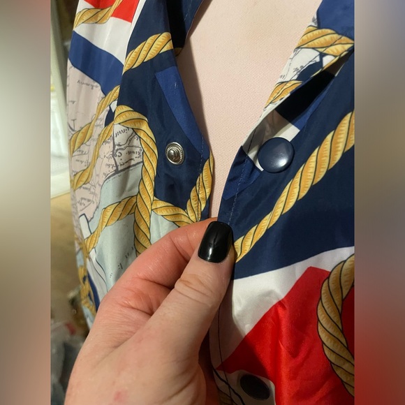 VINTAGE Nautical/ Maps/Flags Rain Jacket - Picture 5 of 8
